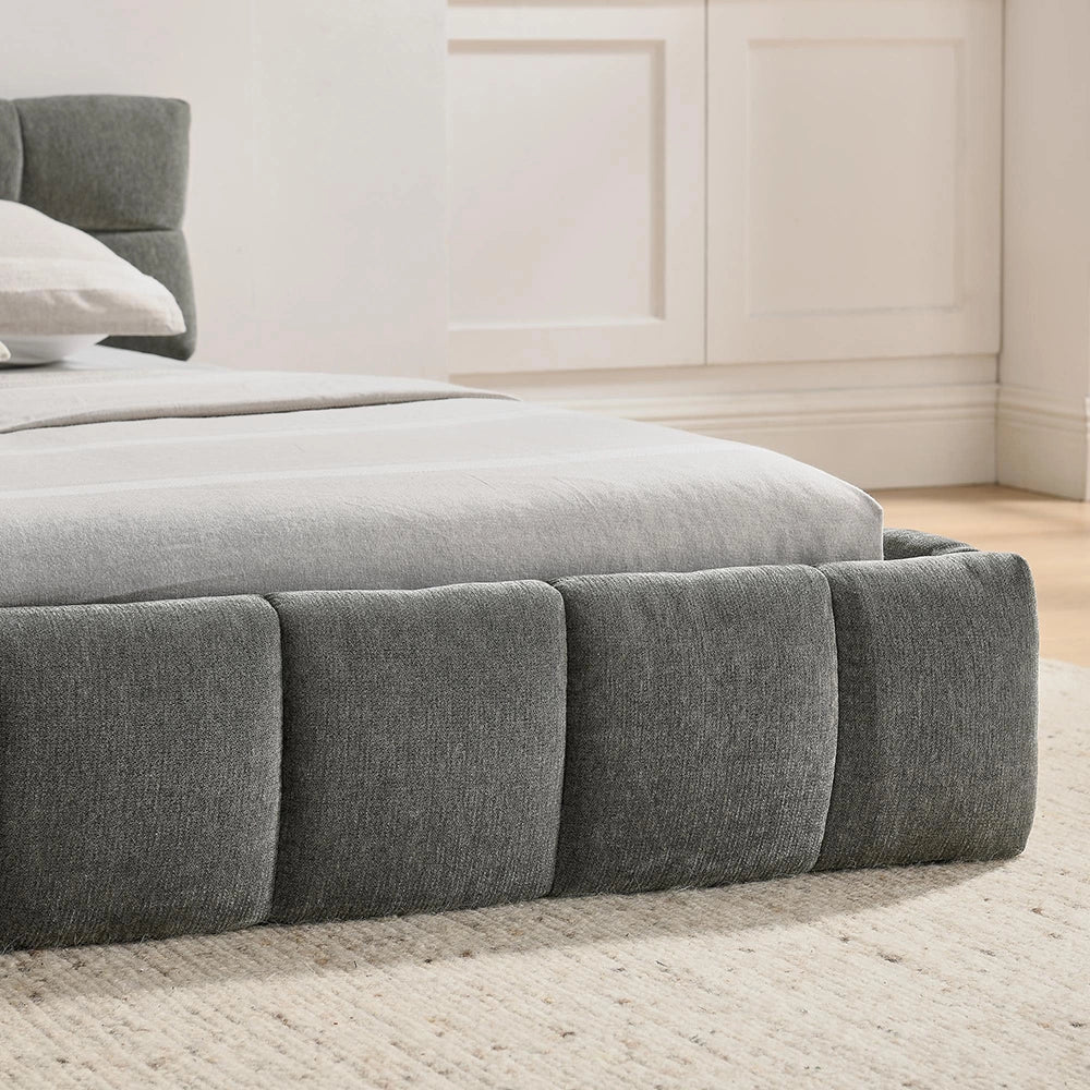 Letto 160x200cm?- Xylo - chenille quadretti grigio