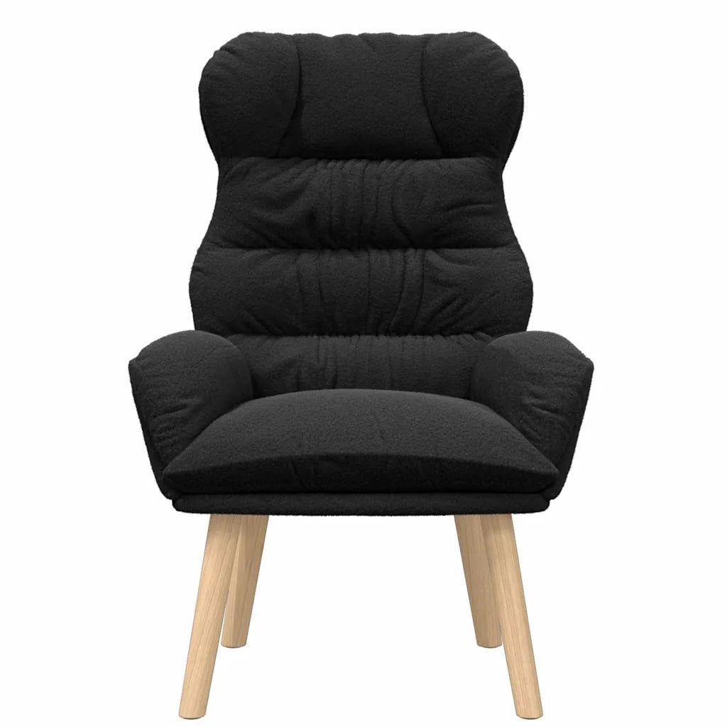 Poltrona | Sedia Relax Nero 69 x 74 x 93 cm Tessuto Sherpa