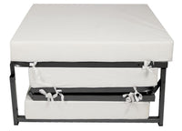 Pouf Letto Brandina con Materasso Pieghevole 78x78x47 cm Avalli Contract Tortora