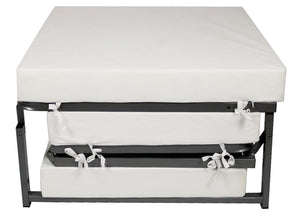 Pouf Letto Brandina con Materasso Pieghevole 78x78x47 cm Avalli Contract Tortora