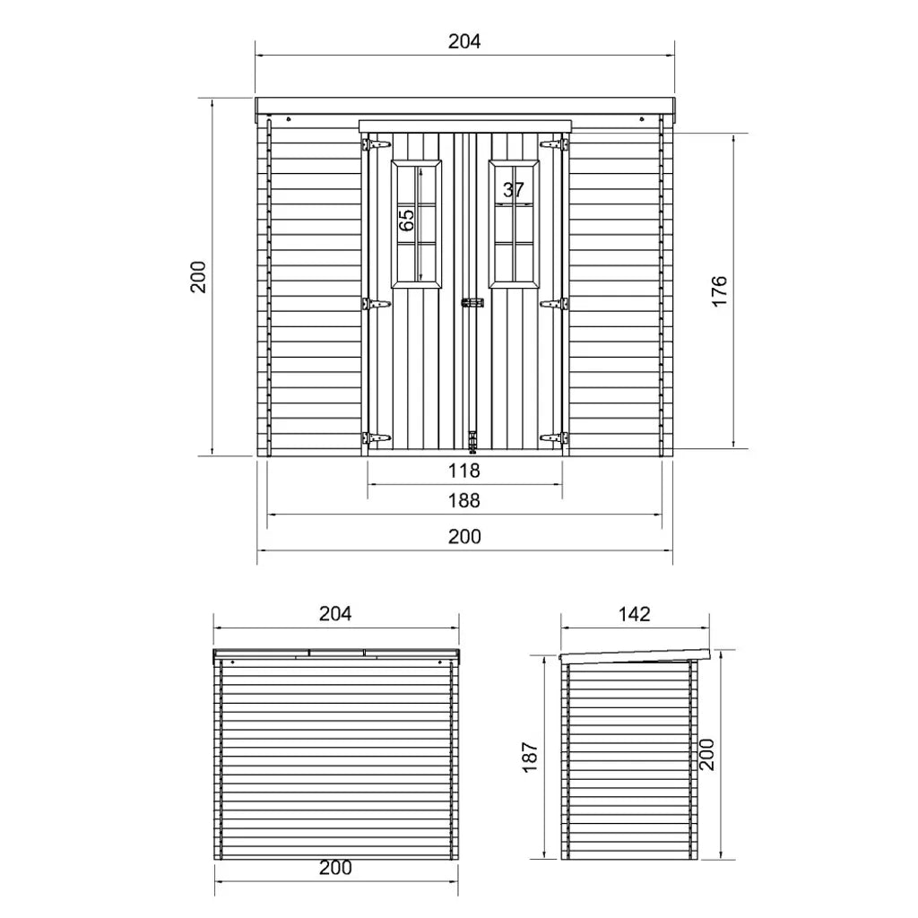 TIMBELA M311C+M311G Casetta da Giardino CON PAVIMENTO TRATTATO - 2.22m2