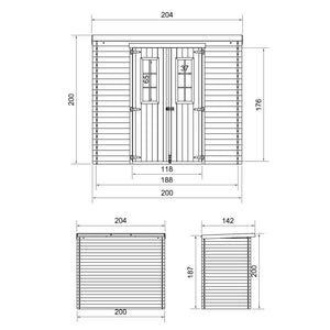 TIMBELA M311C+M311G Casetta da Giardino CON PAVIMENTO TRATTATO - 2.22m2