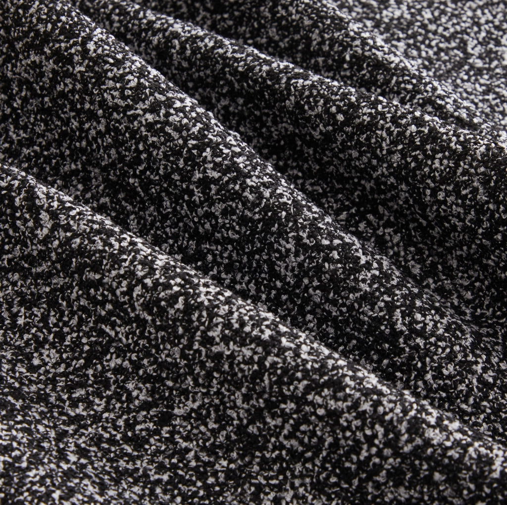 Divano angolare modulare 292x165x68 cm in ciniglia nera, trasformabile -