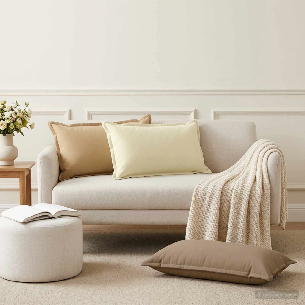 Federa 2 pz HOUTEN Beige 40 x 70 cm Poliestere 917886