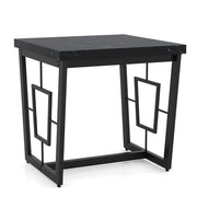 Tavolino quadrato 60 x 60 x 60 cm con piedini regolabili e struttura in MDF nero minimalista e robusta 20_0019348