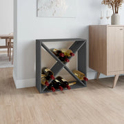 Portabottiglie Grigio 62x25x62 cm in Legno Massello di Pino 821761