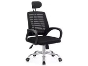 Sedia da ufficio ergonomica regolabile in altezza "Sébastien" con poggiatesta - Nero