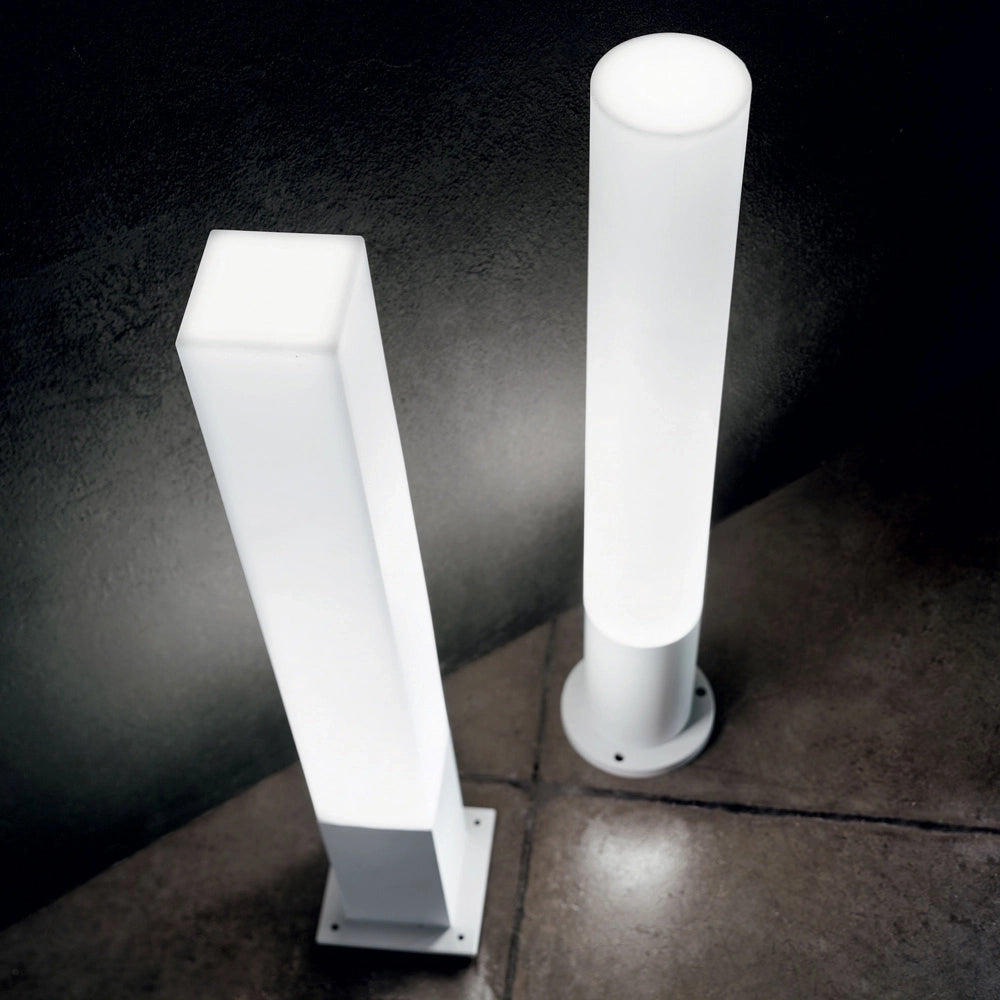 Palo Da Esterno Tondo Moderno Edo Alluminio-Materie Plastiche Bianco Gx53