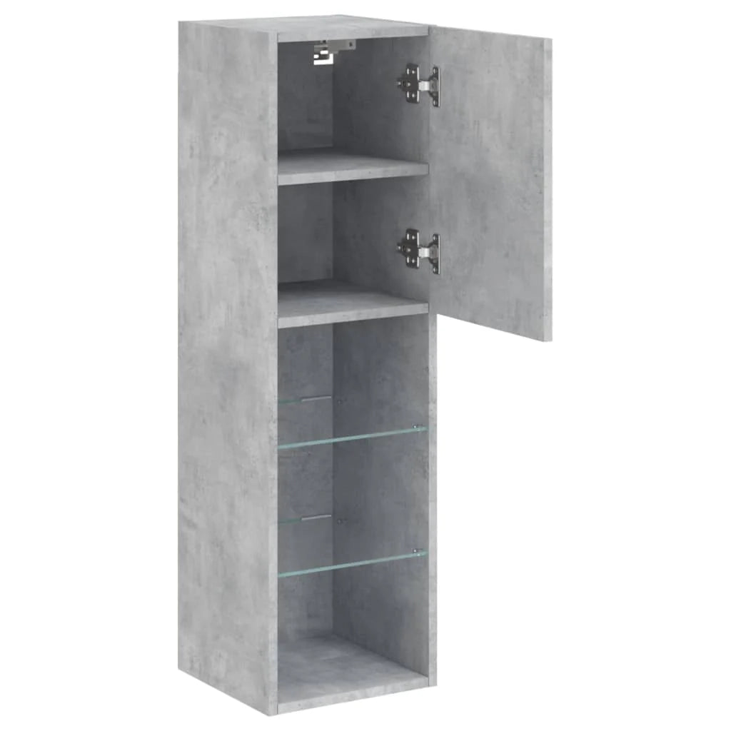 Mobile TV multimediale mensola TV credenza mobile TV per sala da pranzo soggiorno camera da letto con luci LED 2 pezzi 30,5 x 30 x 102 cm grigio 02_0028832