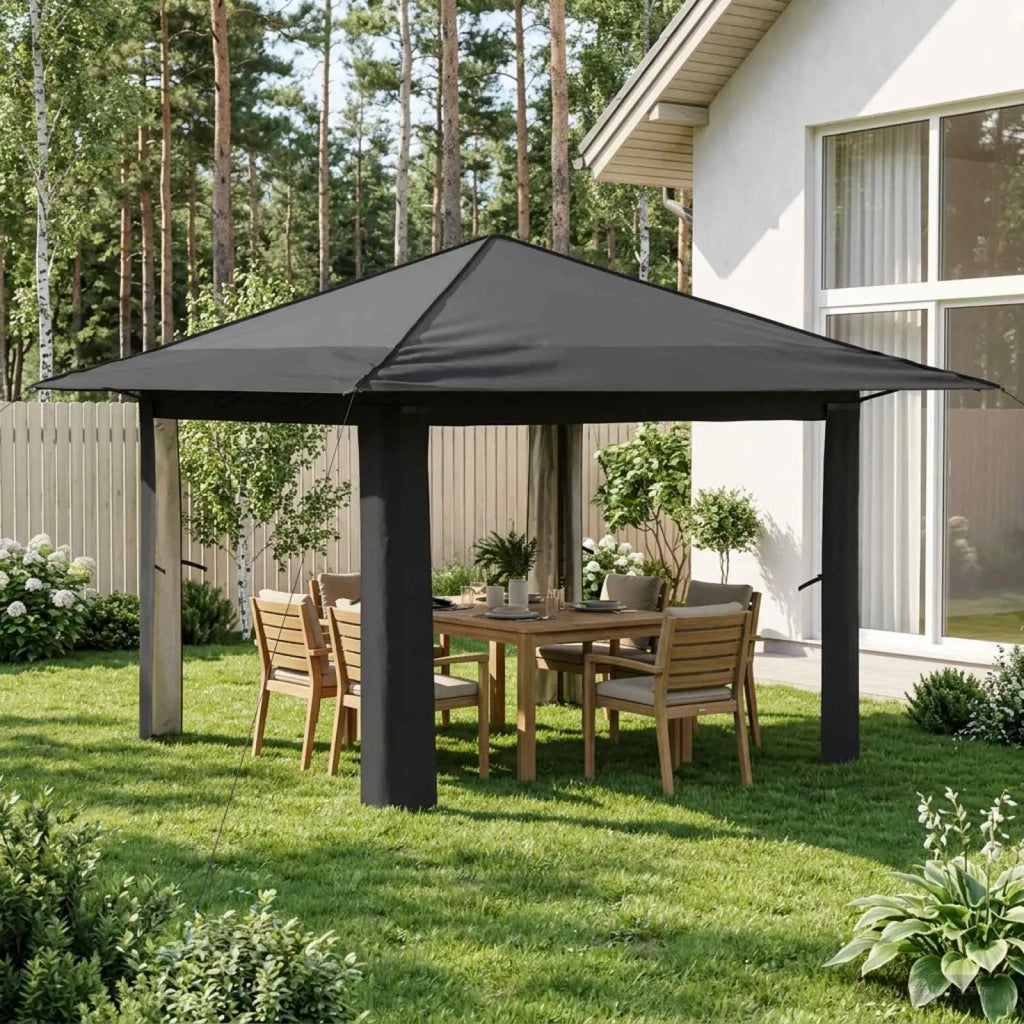 Gazebo senza Parete 3,3 x 3,3 m Grigio chiaro e Antracite 42036810