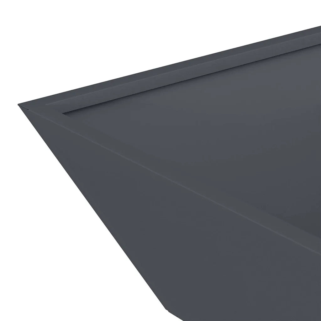 Set di 5 fioriere trapezoidali moderne per giardino o patio 50 x 50 x 15 cm metallo antracite 02_0052387