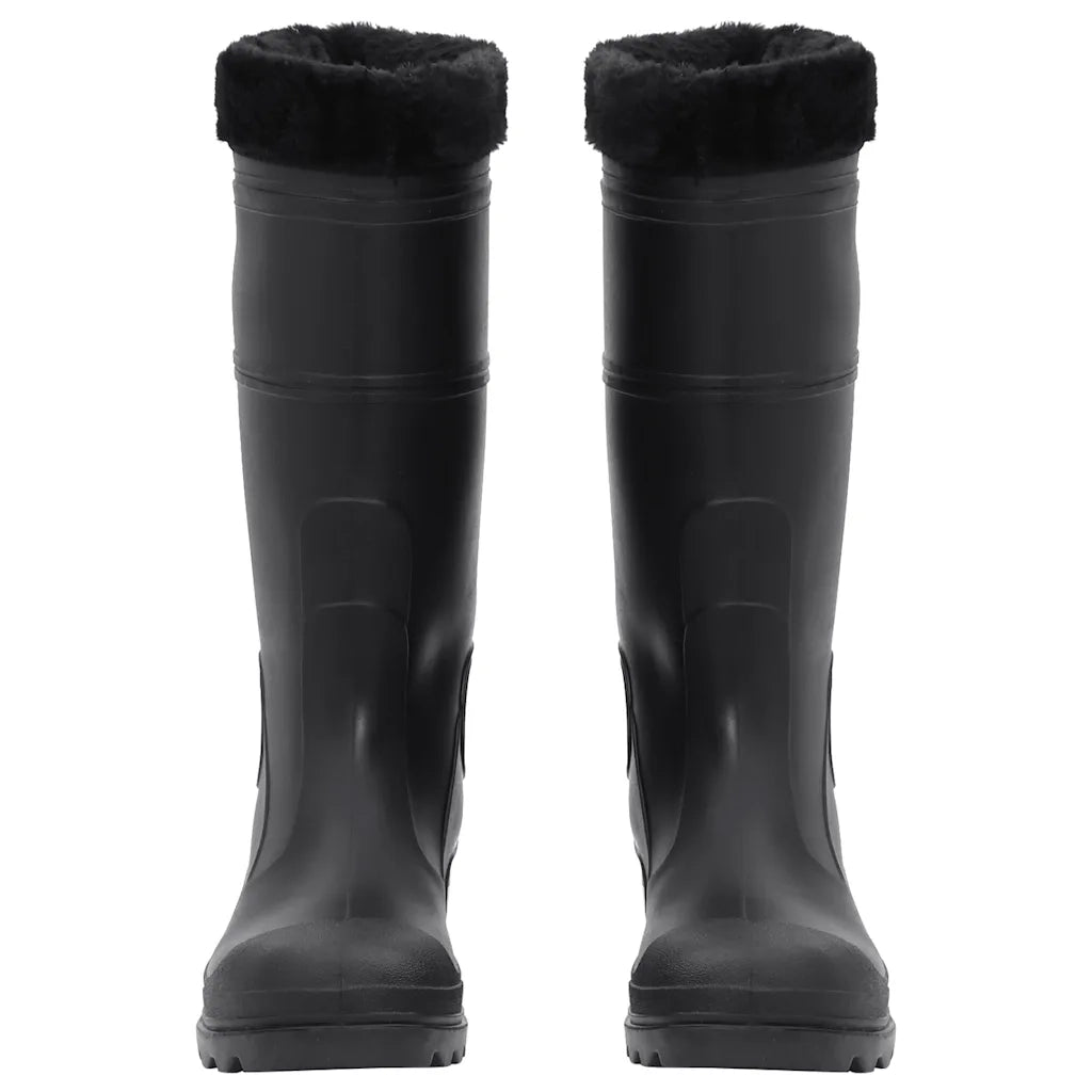 Stivali da Pioggia con Calzini Rimovibili Neri Misura 43 cm PVC 137601