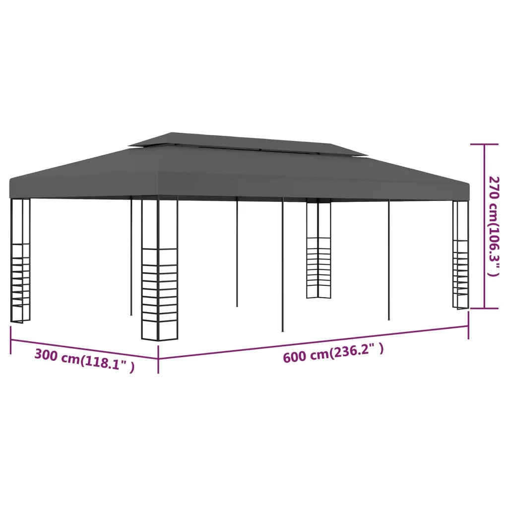 Tenda Gazebo 3x6 m Antracite cod mxl 68378