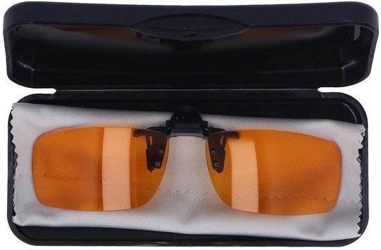 Blocco Luce Clip-on con Lenti Orangive per 180 Gradi di Rotazione Verticale per l'Uso Ogni Giorno (Formato Rettangolare)