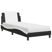 Letto singolo | Letto per adulti | Giroletto senza Materasso Zadar Nero e Bianco 90x190 cm in Similpelle