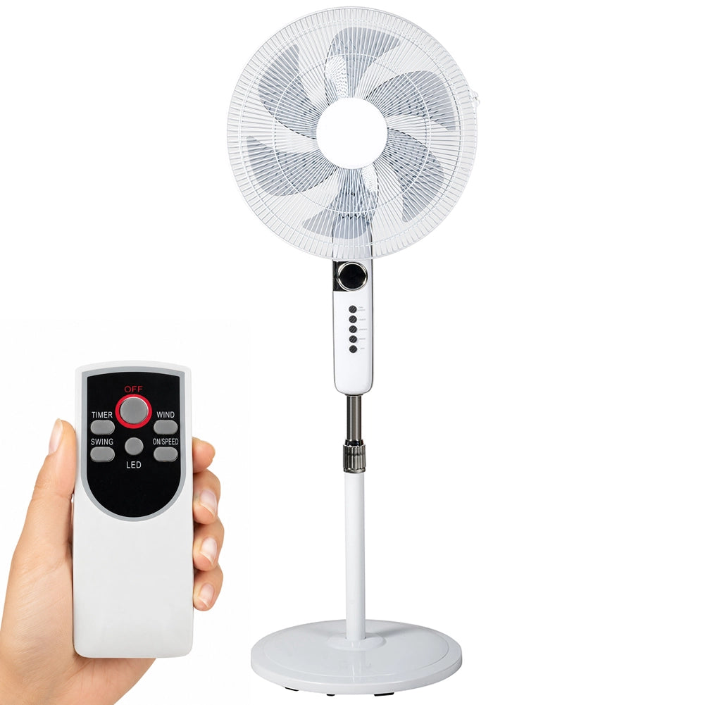 Ventilatore a Piantana con Telecomando e 6 Pale Altezza 144 cm 65W Diametro 45cm