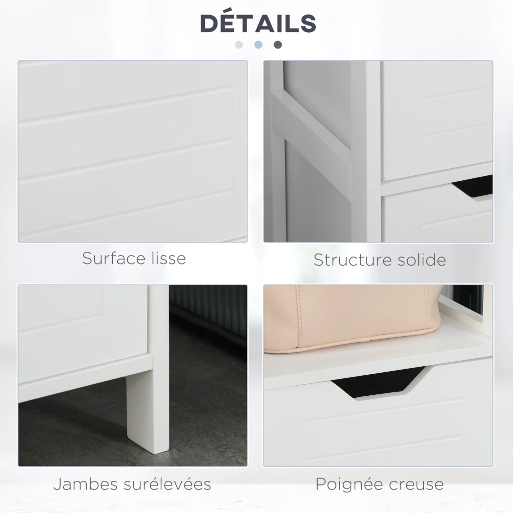 Armadietto colonna bagno alto con 3 ripiani e 2 cassetti ¨C zephmum ¨C 30x30x144 cm
