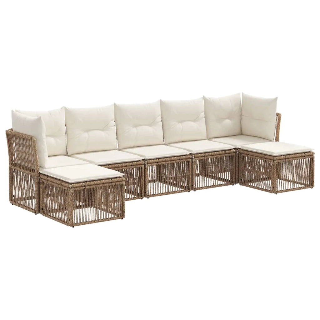 Set Divano da Giardino 7 pcs Beige polyrattan 3434310