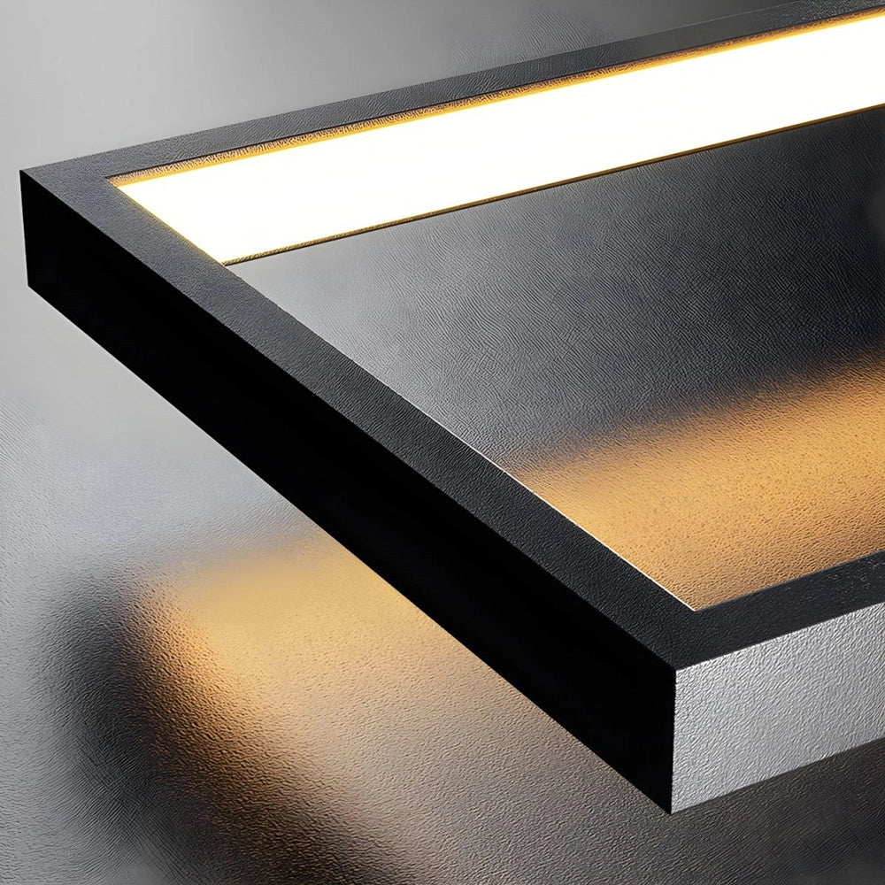 Trade Shop - Lampadario A Sospensione Led 36w Rettangolare Con Telecomando Design Moderno Nero 71585 -