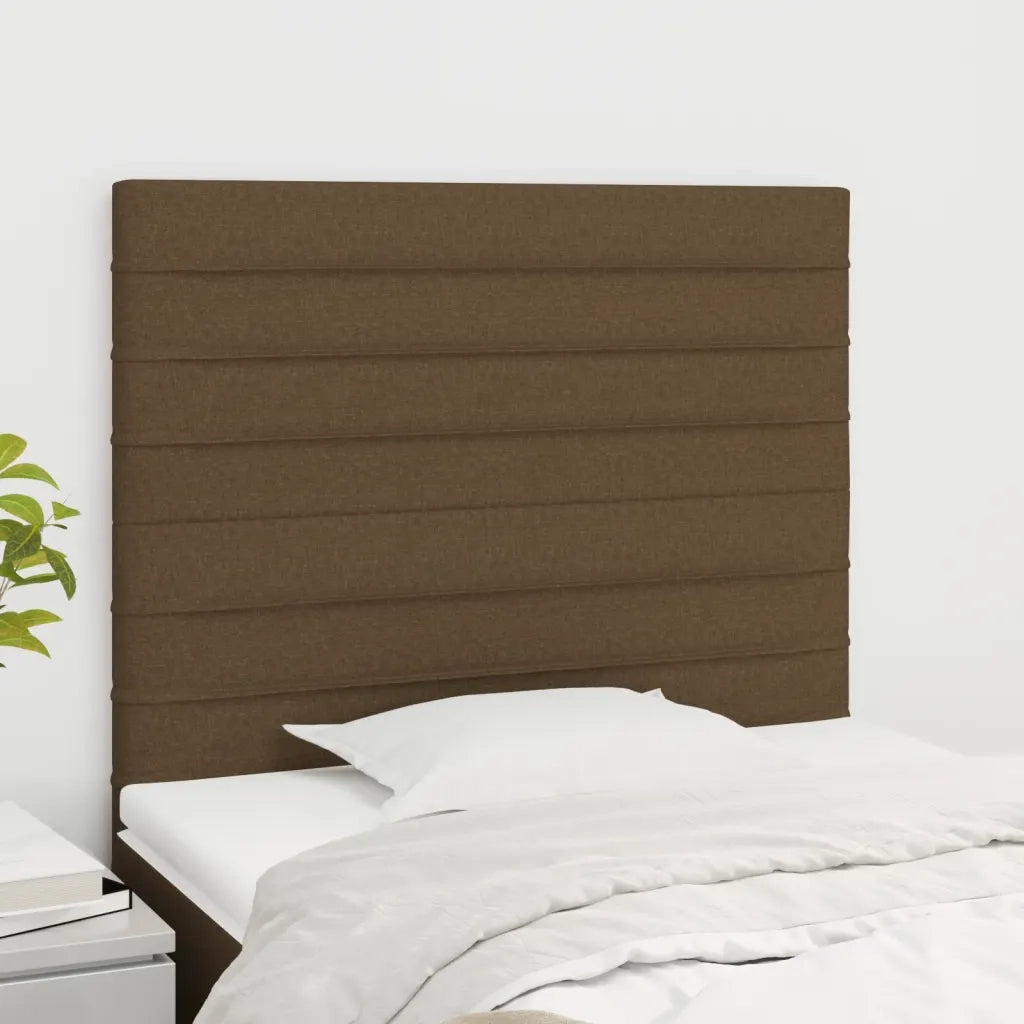 Testiera-Testata-Testiera Decorativa Marrone Scuro 90x5x118/128 cm Tessuto 369660