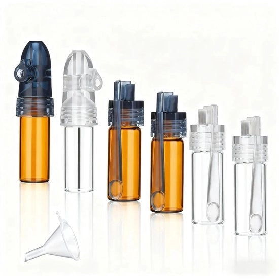 Doseggiasse, dosatore, 3 pezzi, trasparente, 3 pezzi strumento per polveri aromatiche, mini-spremiatore di spezie portatile, con cucchiaio e sacchetto, 2 stili, per viaggi, outdoor, picnic.