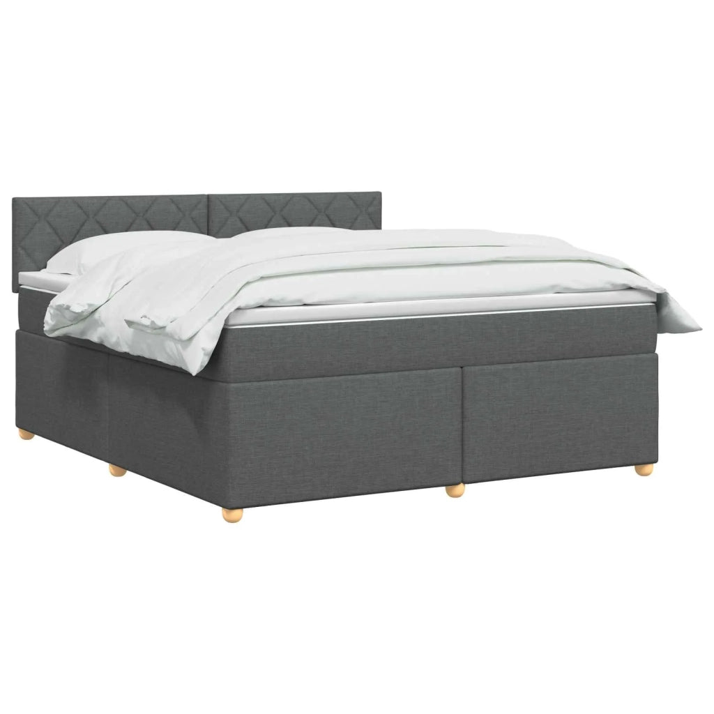 Letto box spring con materasso Grigio Scuro 140 x 190 cm 3452423