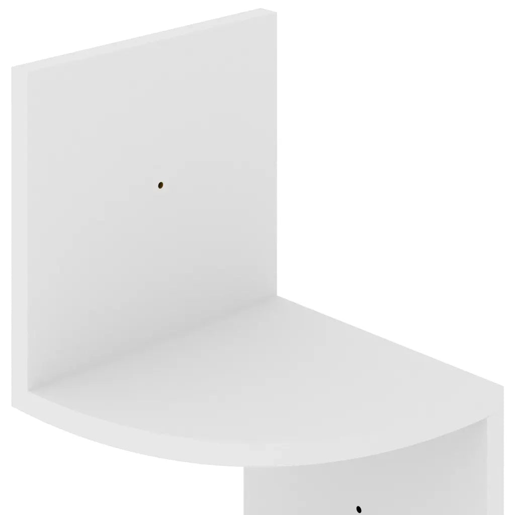 Scaffale Angolare a Muro Bianco 19x19x123 cm Legno Multistrato 326831