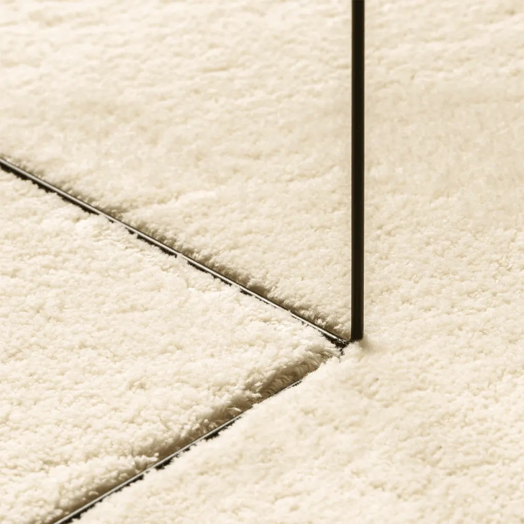 Tappeto a Pelo Corto HUARTE Morbido e Lavabile Crema 120x120 cm 375037