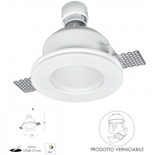 Faretto incasso in gesso Snow GU10