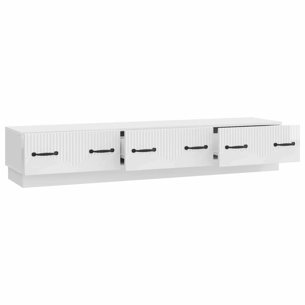 Mobile TV Bianco Lucido 147 x 34,5 x 27 cm Legno ingegnerizzato 895399