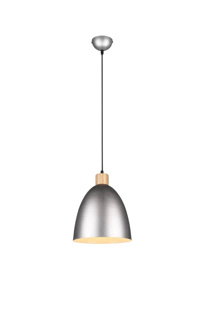 Lampada a sospensione RL Jagger argento legno Ø25 E27