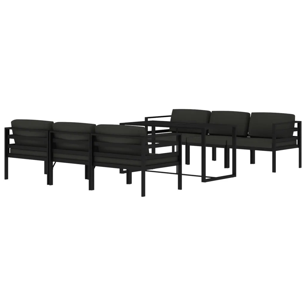 Set Divani da Giardino 7 pz con Cuscini in Alluminio Antracite 3115923
