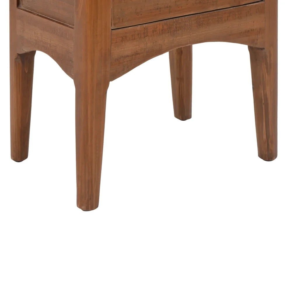 Comodino | Armadio da Notte | Mobiletto da notte in Legno Massello di Abete 40x29x68 cm Marrone
