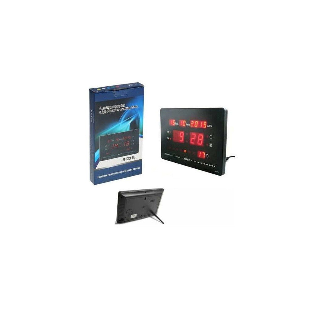 Trade Shop - Orologio Digitale Da Parete Muro A Led Datario Sveglia Temperatura Jh-2315l -