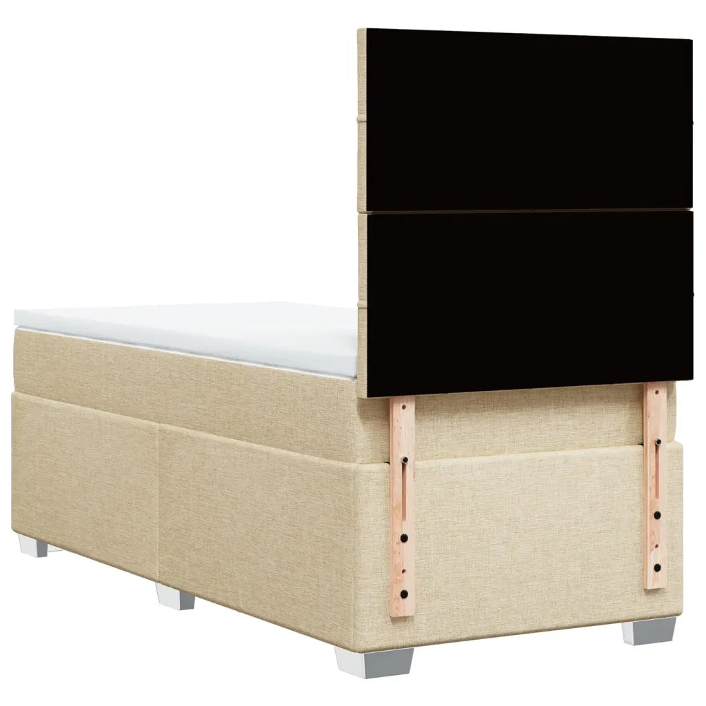 Giroletto a Molle con Materasso Crema 100x200 cm in Tessuto 3290404