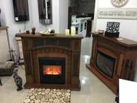 Camino Elettrico da Pavimento 112x115x30 cm Effetto Fiamma 2000W Amsterdam & Cristina Noce