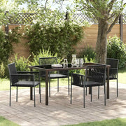 Set da Pranzo per Giardino 5 pcs Nero Rattan in PE 3379110