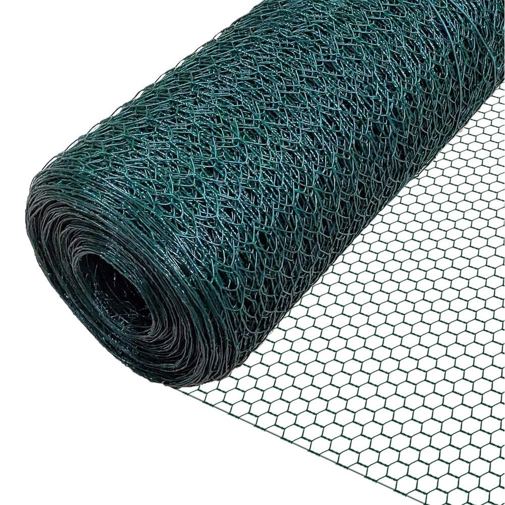 Trade Shop - Set 3pz Rete Metallica Plastificata 1.5x3mt Maglia Esagonale 19mm Recinzione 020247 -