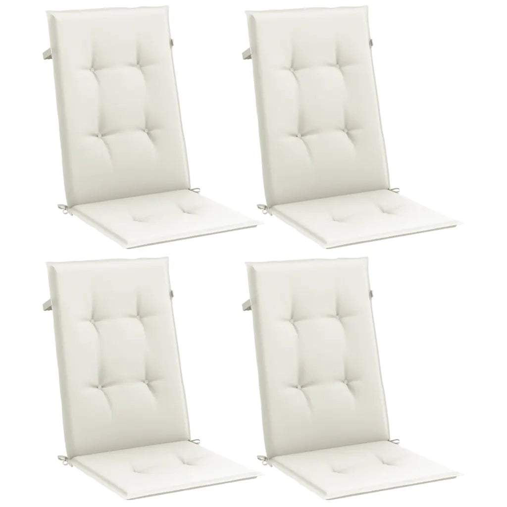 Cuscini Sedia Schiena Alta 4 Crema MÃ©lange 120x50x4 Tessuto