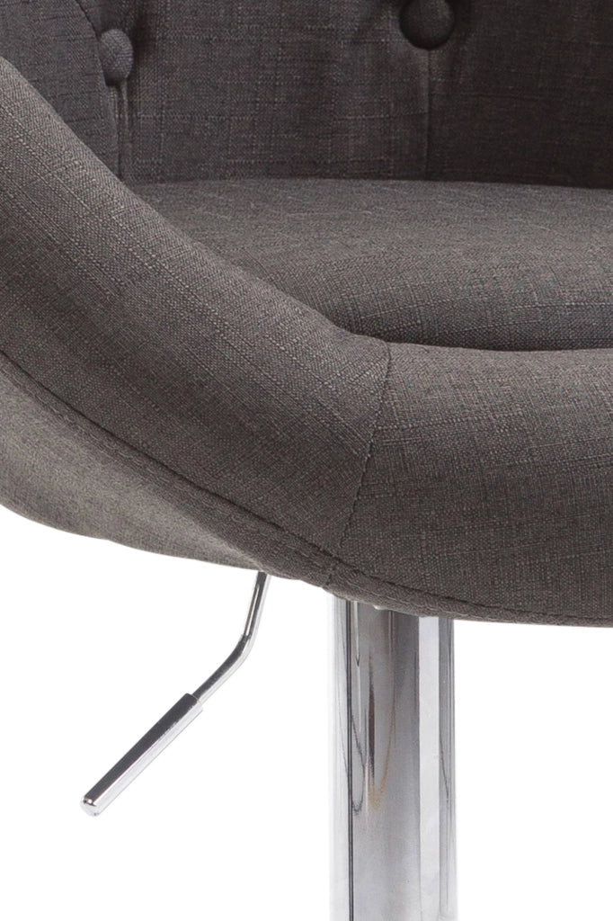 Sgabello da bar London V2 in tessuto grigio scuro,cromo