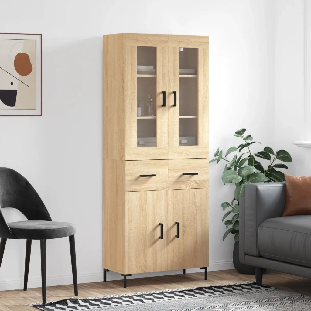 Credenza Rovere Sonoma 69,5x34x180 cm in Legno Multistrato 3198532
