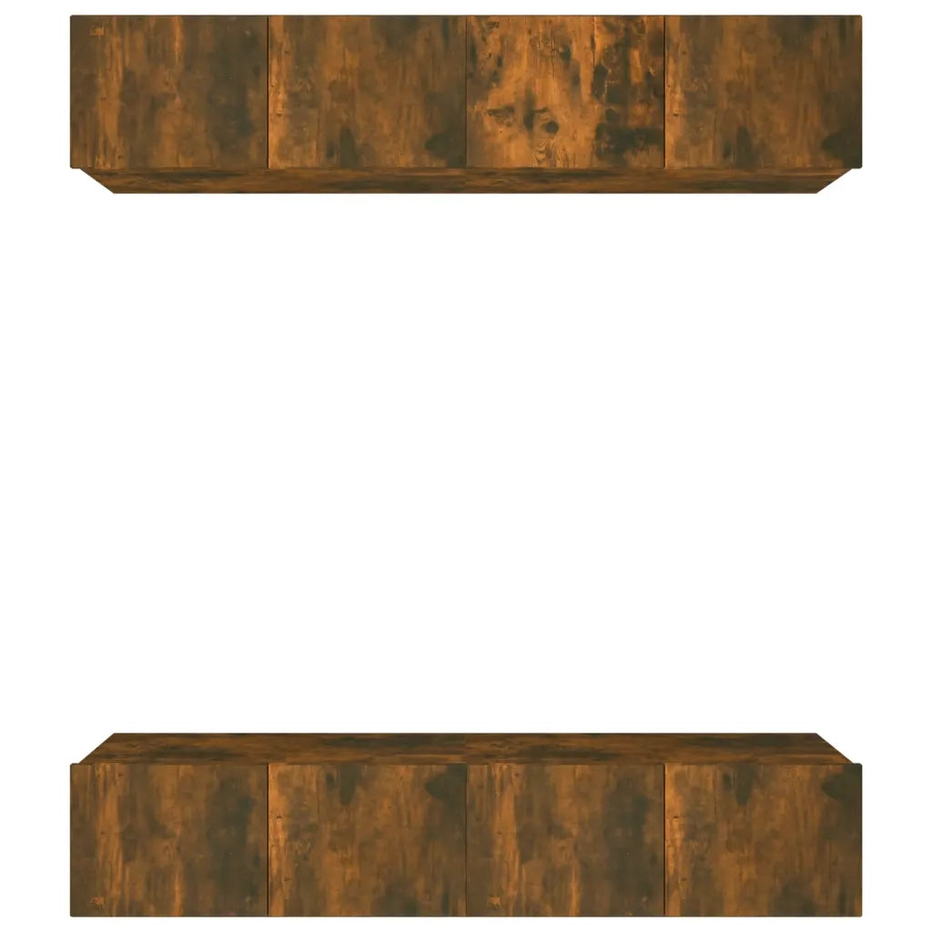 Mobili TV 4 pz Rovere Fumo 80x30x30 cm in Legno Multistrato 3114187
