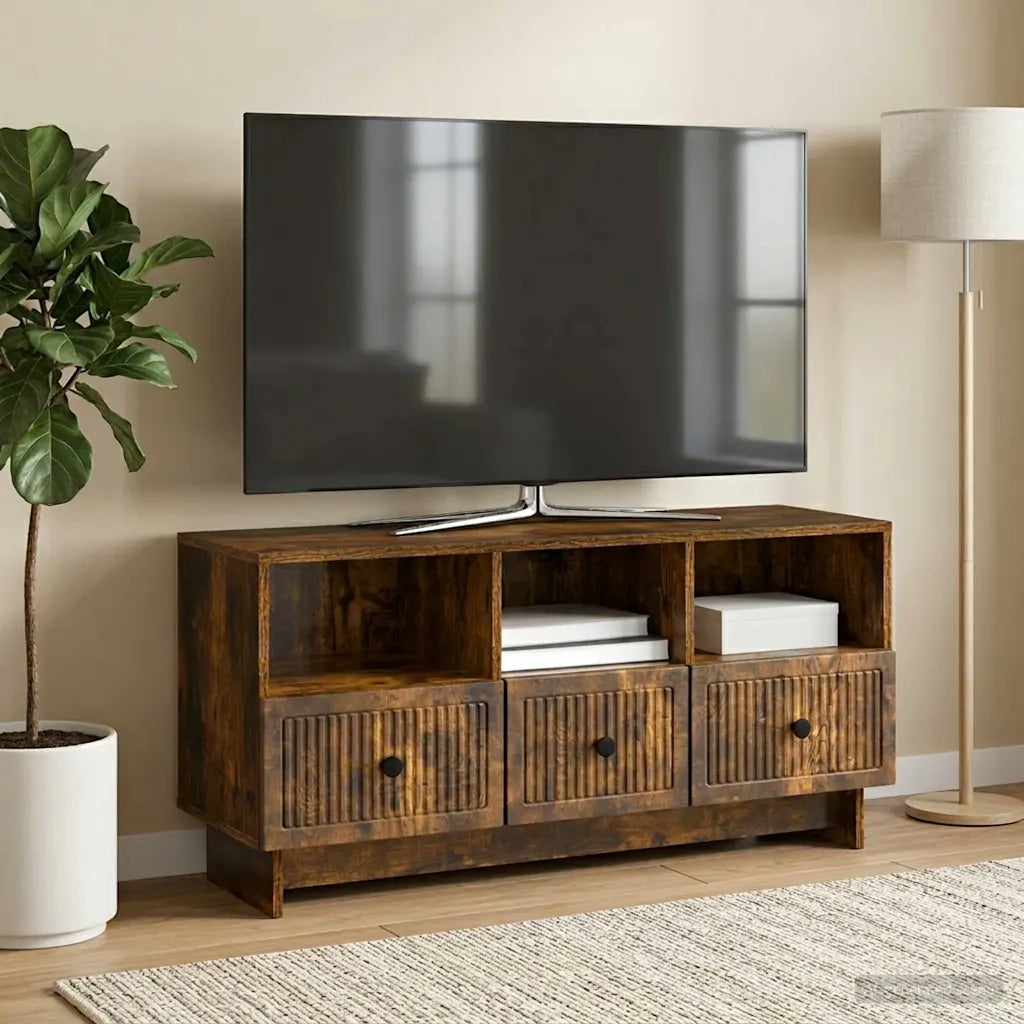 Mobile TV Rovere Fumo 102 x 34,5 x 50 cm Legno ingegnerizzato 893990