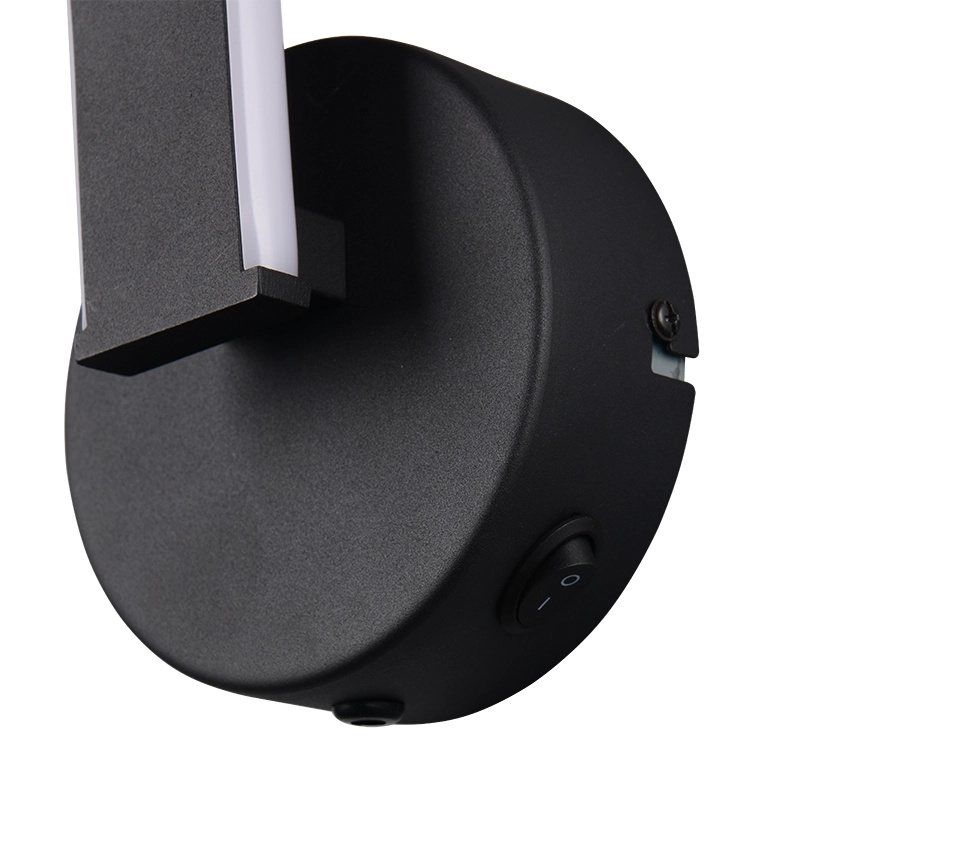 Applique LED, metallo, nero, H 46 cm, Ginko