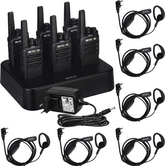 Radio a Mano Portatile PMR446 senza Licenza, Ricaricabile, Lunga Portata, 16 Canali, Trasmettitore a Mano Portatile per Sicurezza
