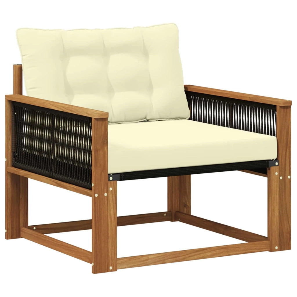 Set di divani da esterno-Sofa da giardino Legno di Acacia Massello e Textilene 676547