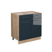 Vicco Armadi da cucina  Blu scuro lucido 80 cm senza piano di lavoro