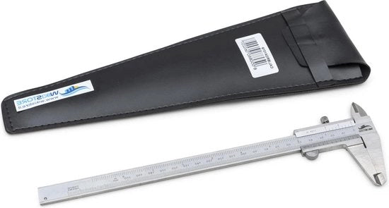Misure di spostamento a scorrimento 200 mm - 20 cm con becco di 50 mm in acciaio - chiusura a vite - lettura 005 mm - 1/128 pollice - strumento preciso
