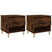 Set di 2 Comodini | Armadio da Notte | Mobiletto da notte Rovere Fumo 50x46x50 cm in Legno Multistrato
