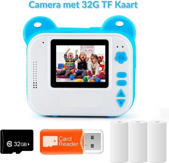 Cameretta Digitale Instant per Bambini - Registra Video - Blu - 2 Pollici - 1080P HD